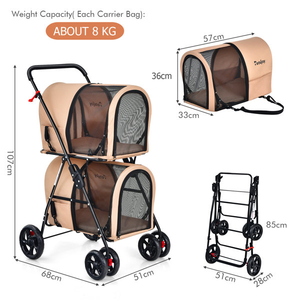 Double best sale carrier stroller